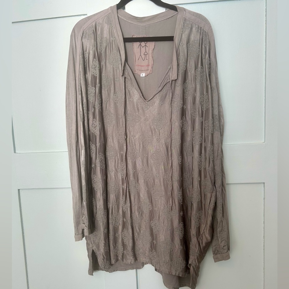 Johnny Was tunic, silvery grey, size XL